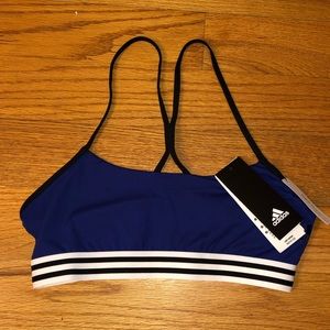Adidas blue striped bralette